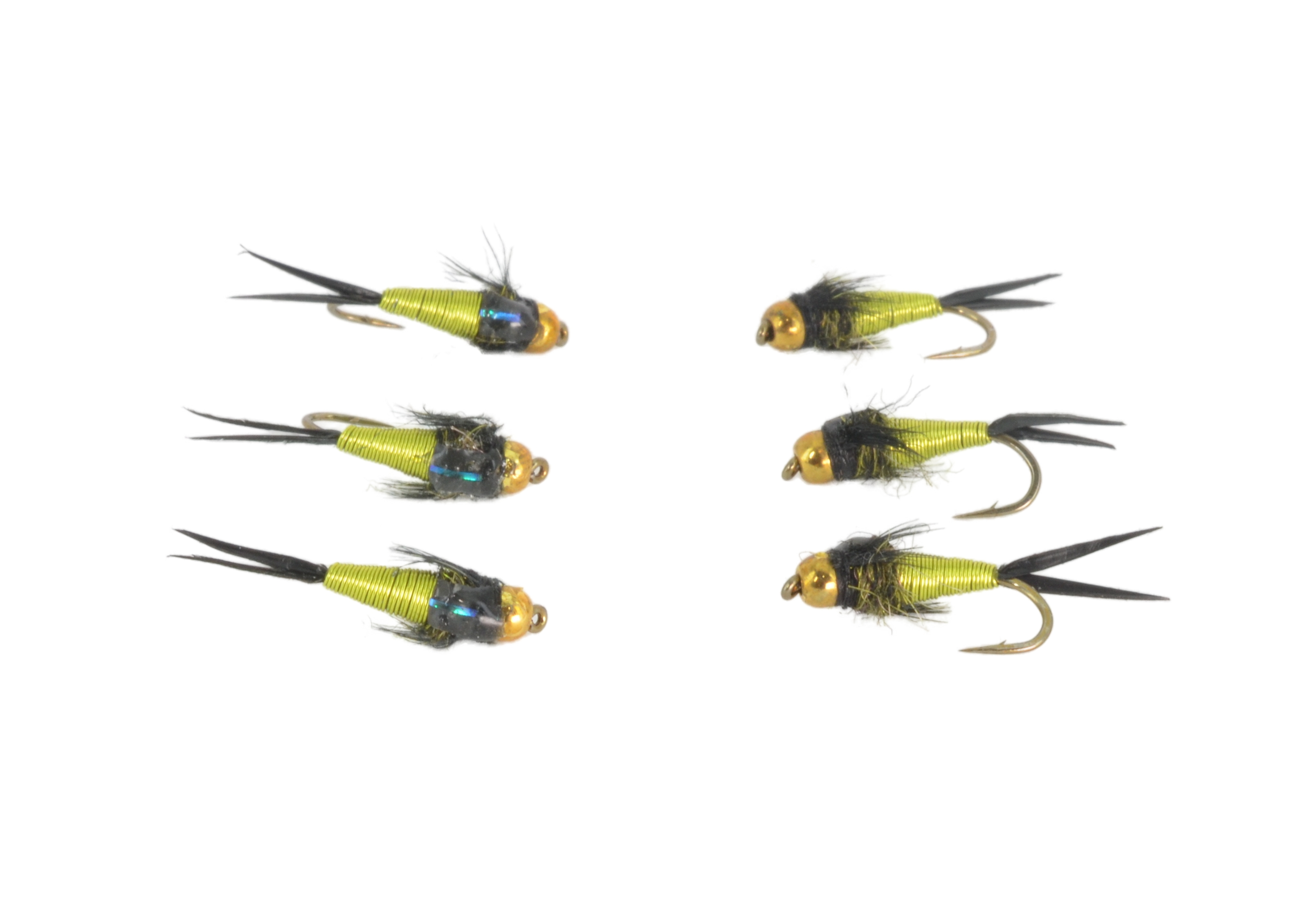 Copper J Chartreuse 6 Pack Fly Fishing Flies For Less DiscountFlies